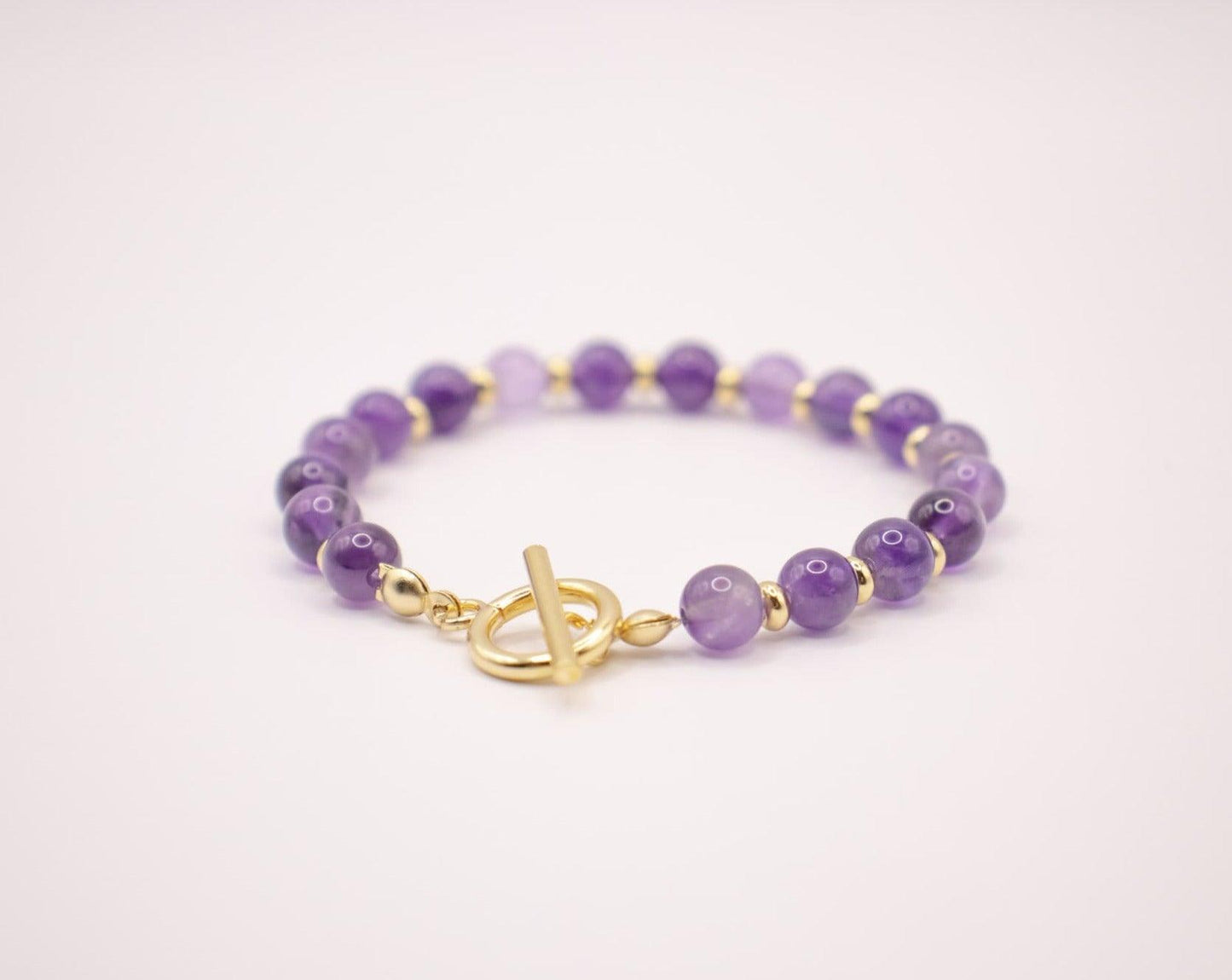 CIRCE | Bracelet in Amethyst and 18-carat gold-plated stainless steel-2