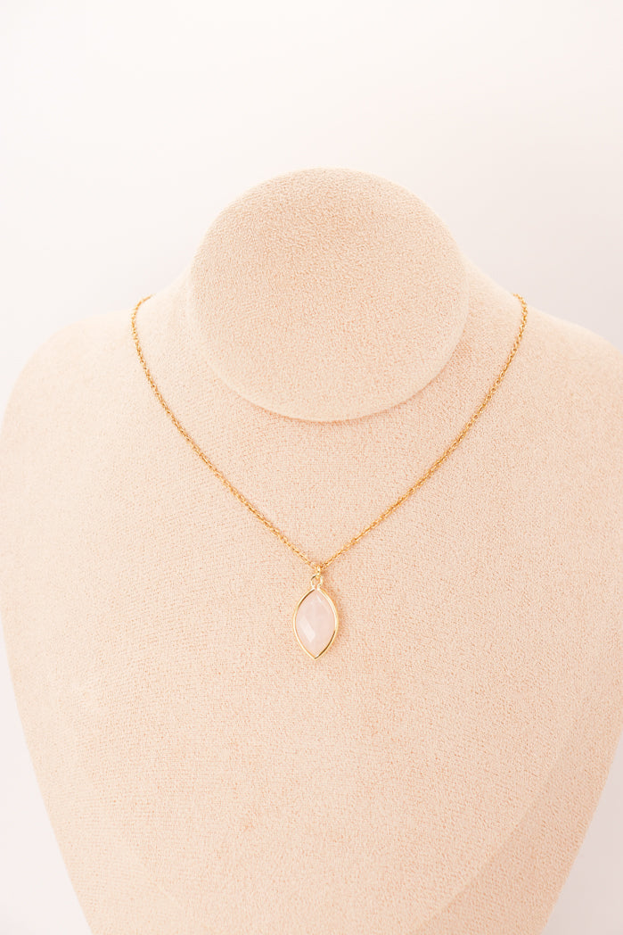 Pendant | Almond in Rose Quartz-3