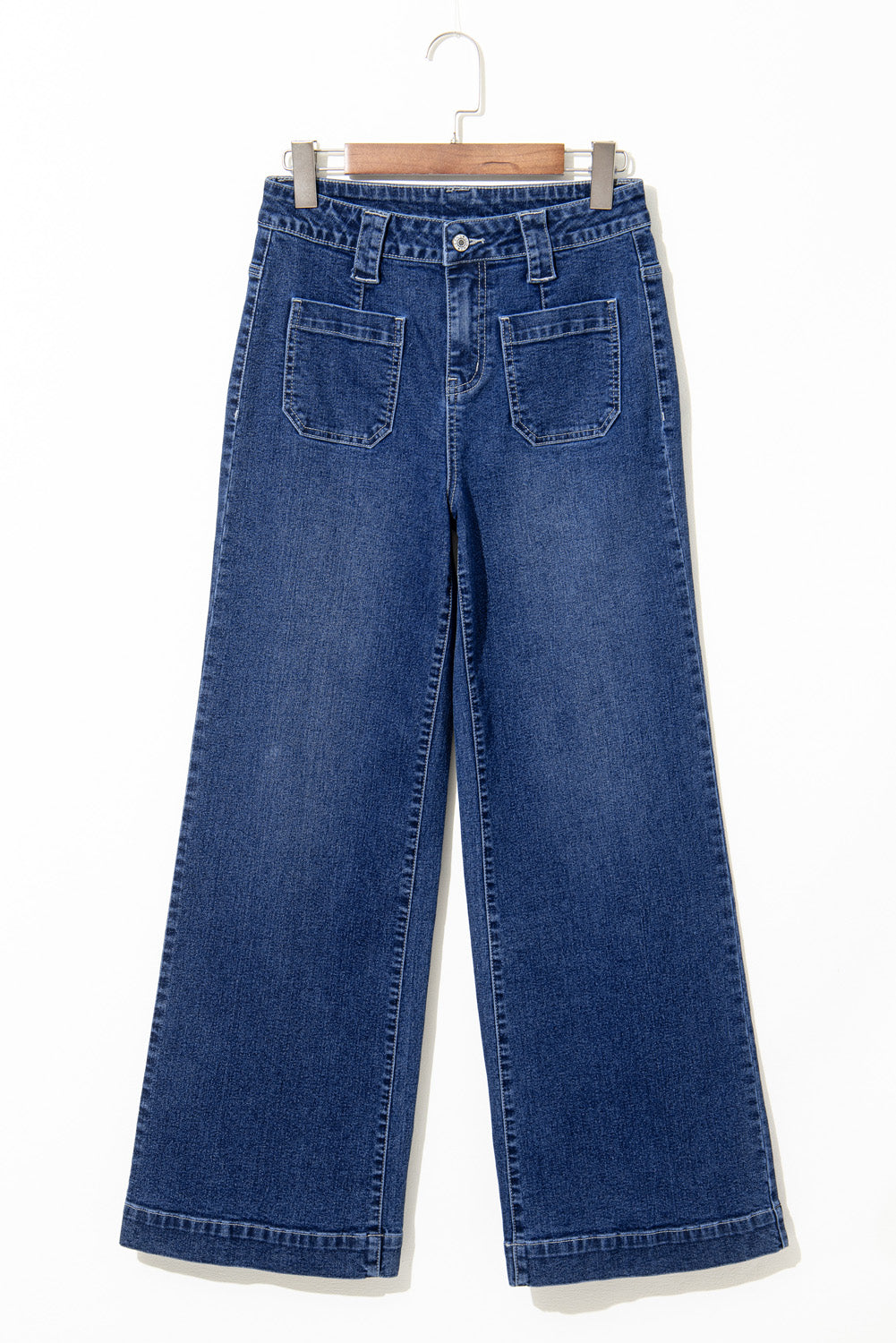 Jeans taille haute bleu