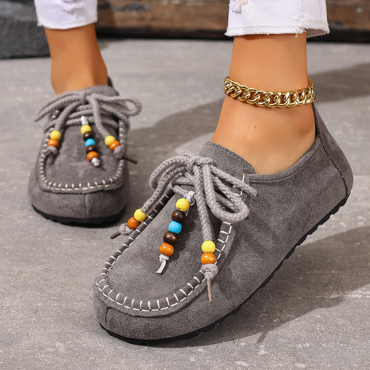 Mocassins décontractés en daim style Birkenstock vintage