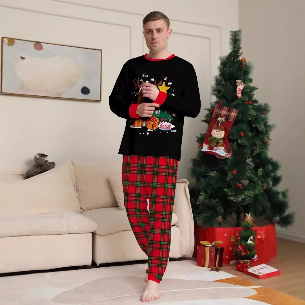 Robe de famille à carreaux motif cerf de Noël, mignonne et créative