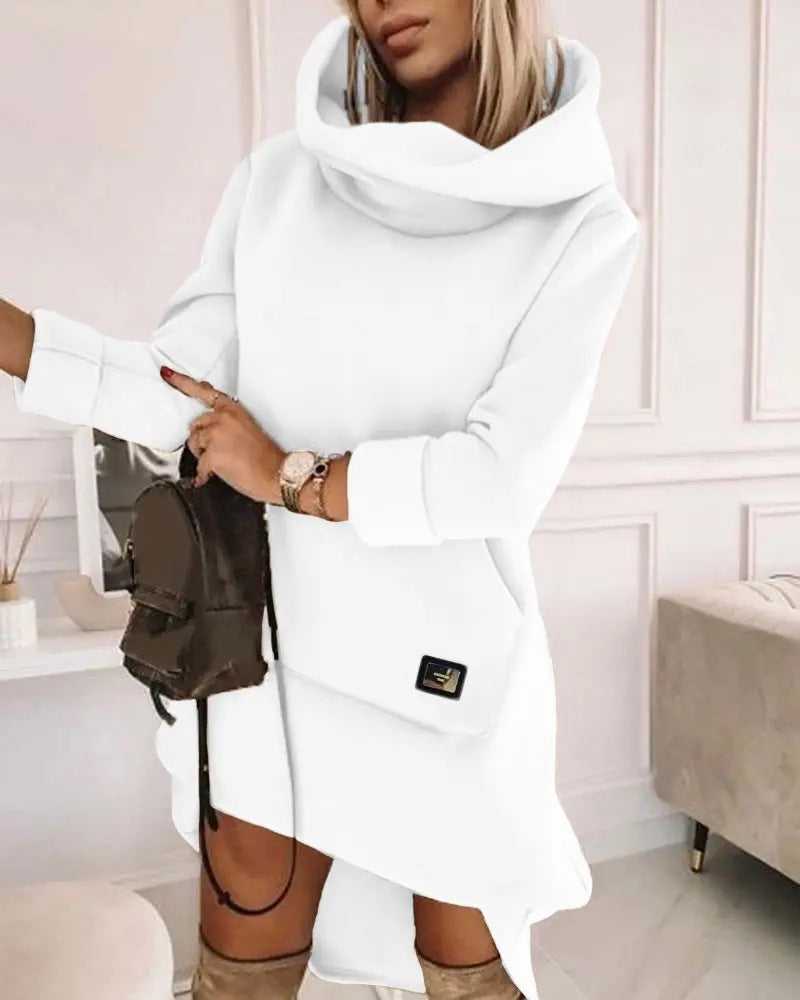 Pull ample capuche avec poche pour femme