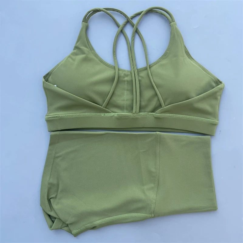 Ensemble de sous-vêtements de cyclisme et de yoga moulant pour femmes