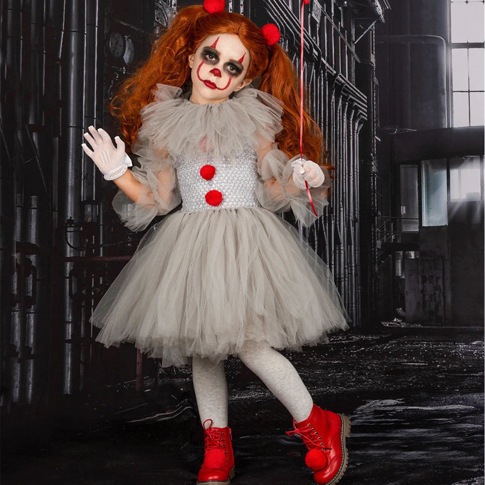 Ensemble robe de princesse en maille pour costume d'Halloween pour enfants