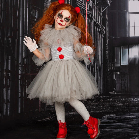 Ensemble robe de princesse en maille pour costume d'Halloween pour enfants