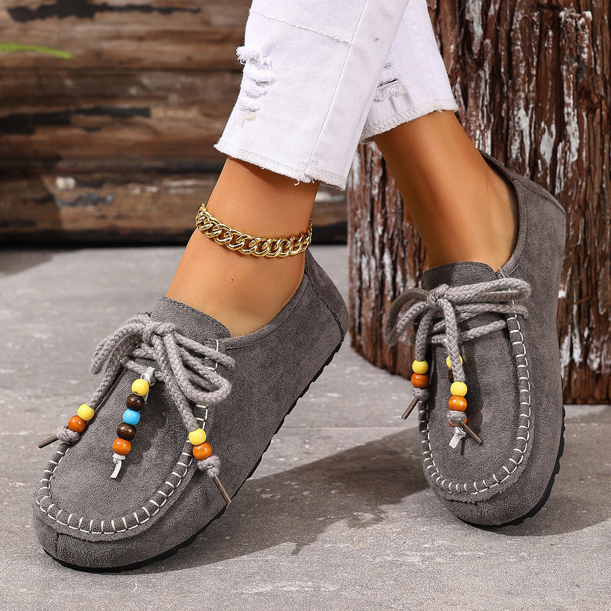 Mocassins décontractés en daim style Birkenstock vintage