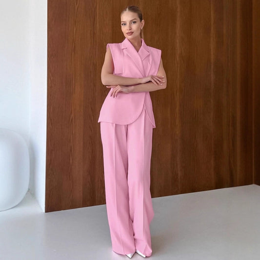 Ensemble BLAZER sans manches, deux pièces, pour femme