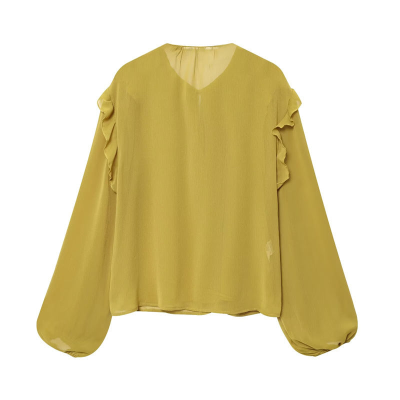 Chemise laminée à volants