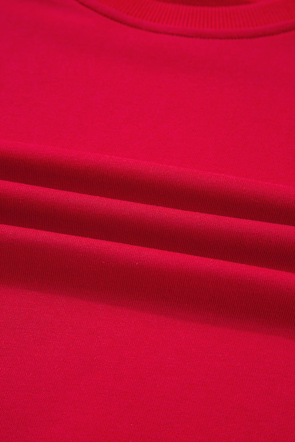 Fiery Red Varsity Striped Detail Crewneck Pullover Elastic Sweatpants 2PCS tenue