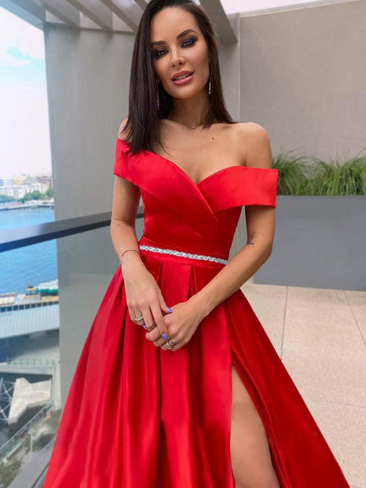 Robe longue Rouge, style banquet