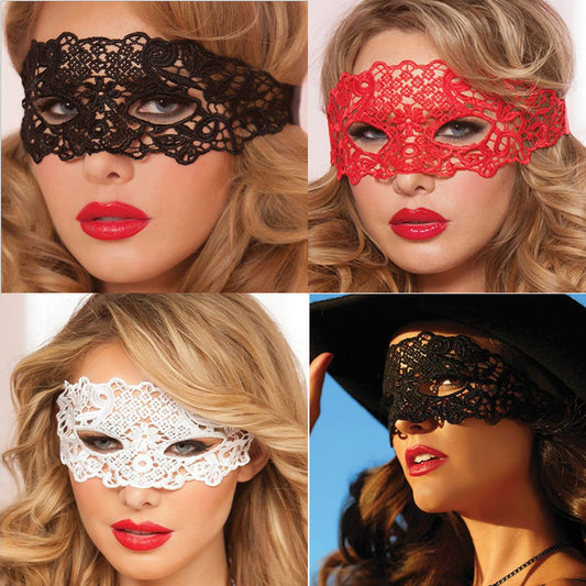 Masque demi-visage en dentelle sexy pour adulte, accessoire de performance pour Halloween