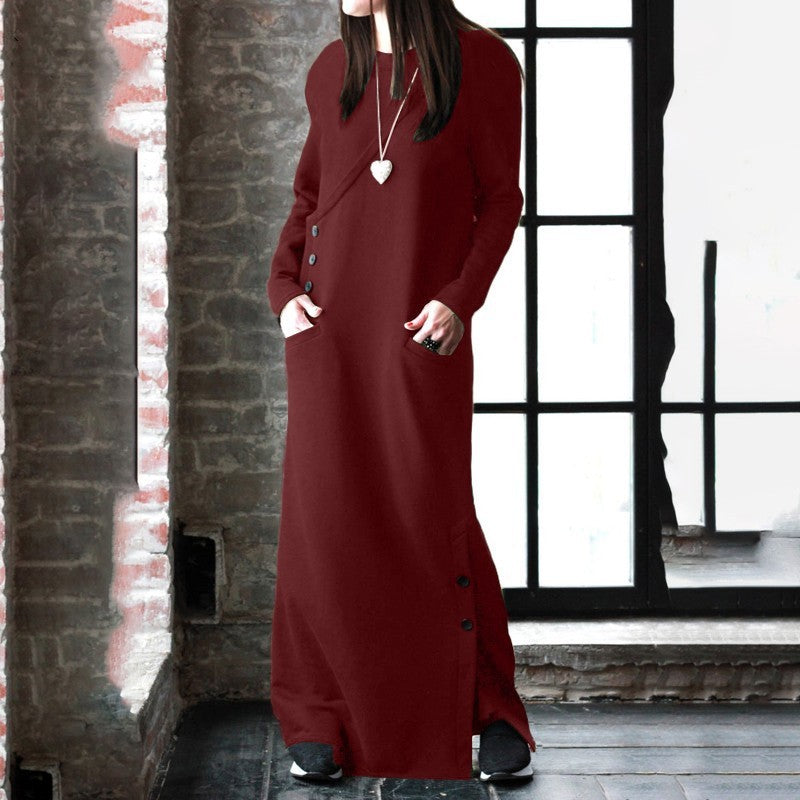 Robe pull fourreau ajustée européenne et américaine automne et hiver