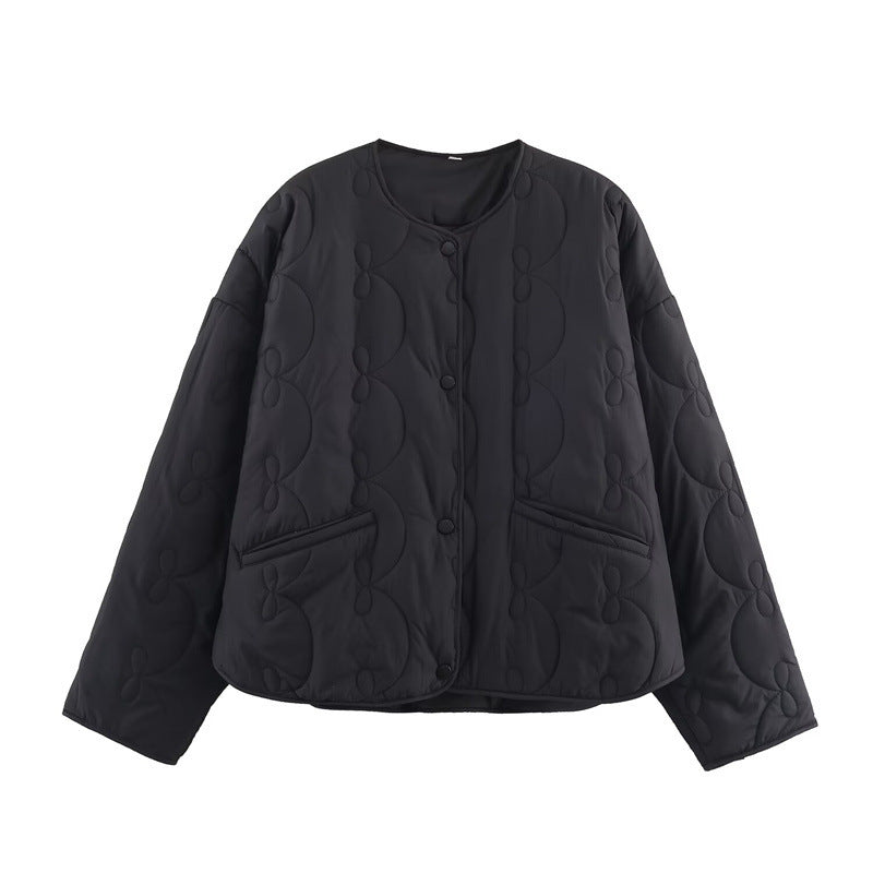 Manteau matelassé à nœud pour femme Temperament