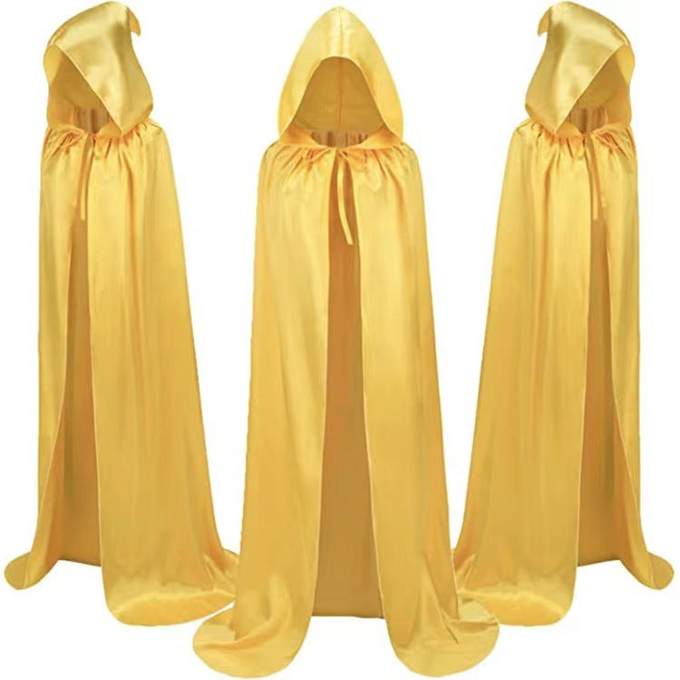 Cape d'Halloween pour enfants, cape de sorcier, cape à capuche, manteau noir, décoration de fête