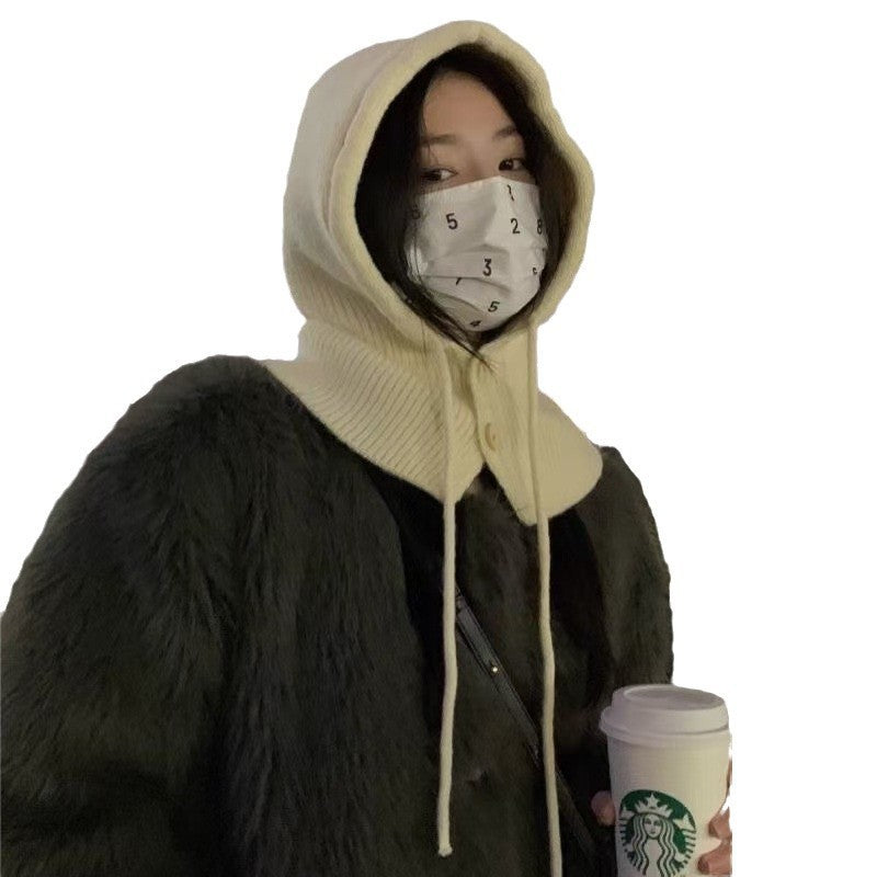 Bonnet chaud tendance, écharpe, protection auditive intégrée, bonnet en laine tricoté