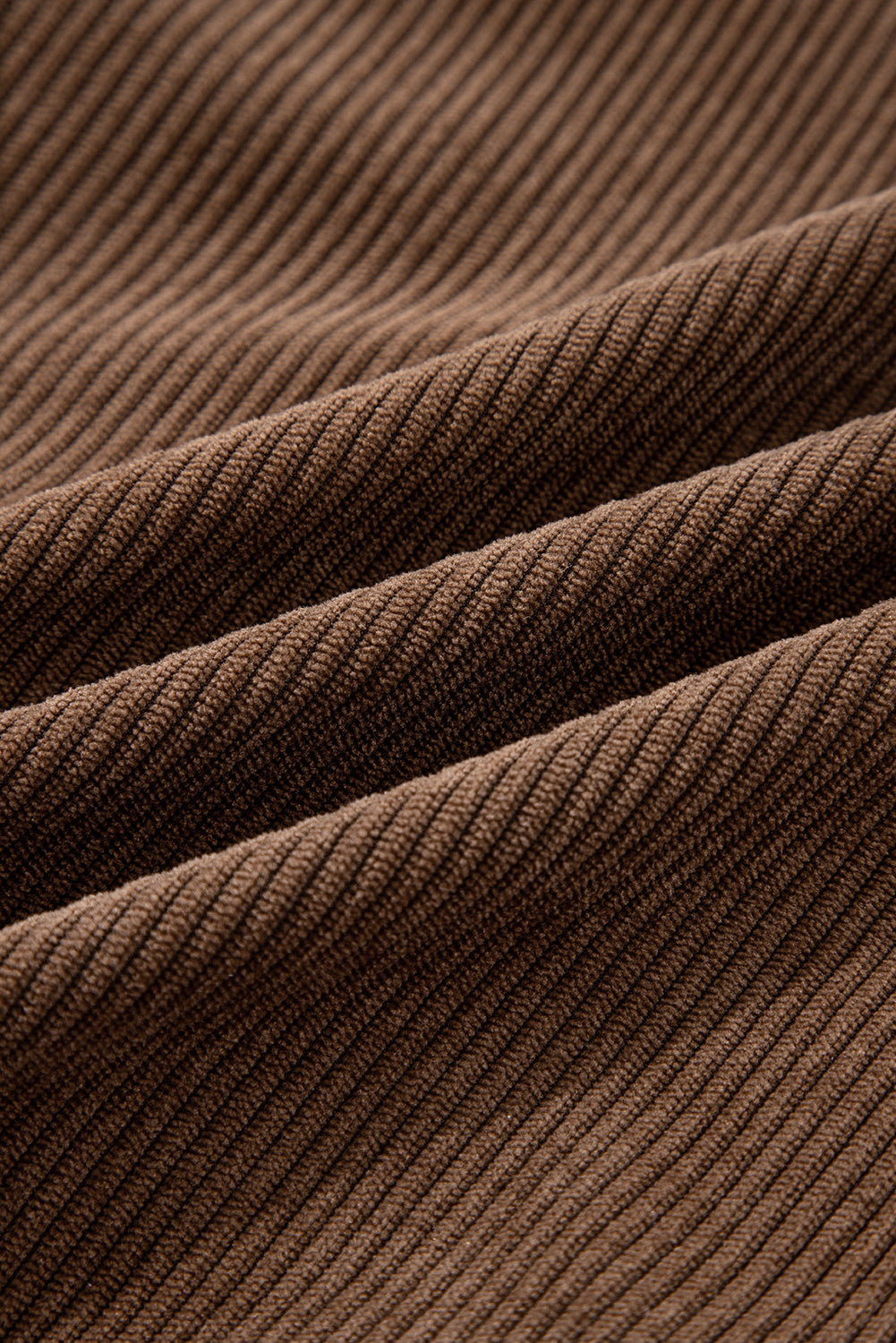 Bouton kaki foncé zipper la veste en velours côtelé à revers