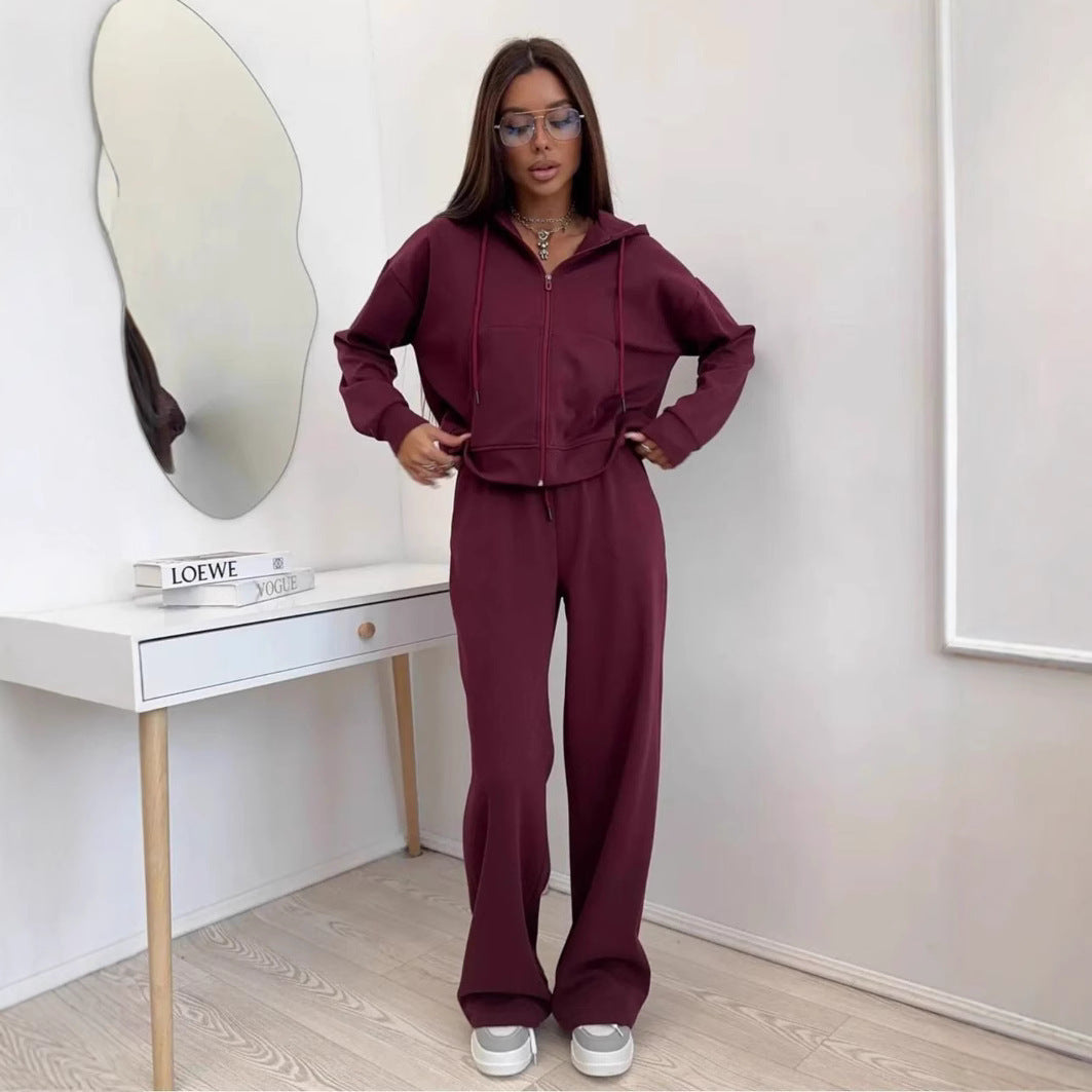 Ensemble deux pièces, sweat à capuche et pantalon à lacets