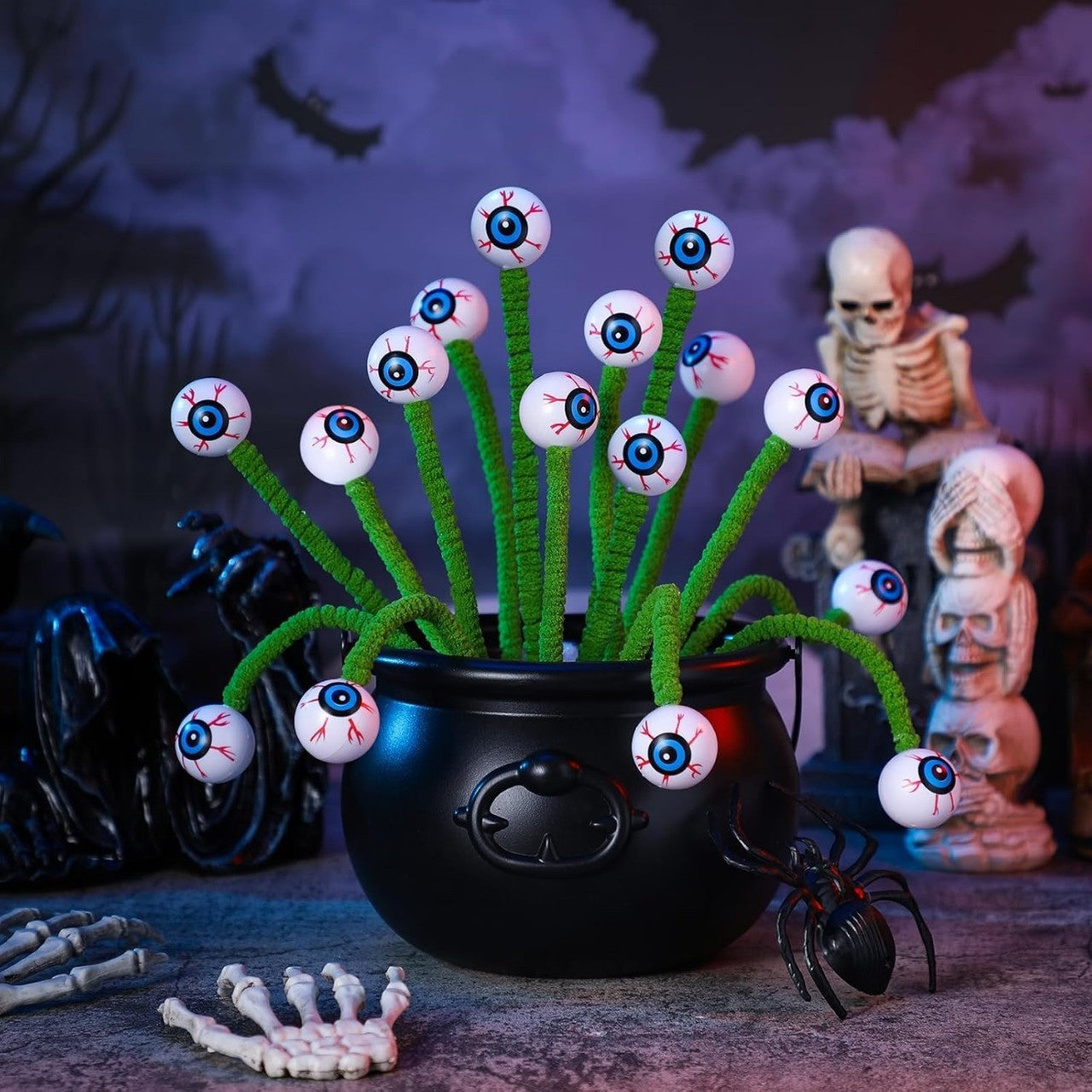 Bouquet de brindilles coupées en perles tridimensionnelles pour Halloween, décoration créative et amusante