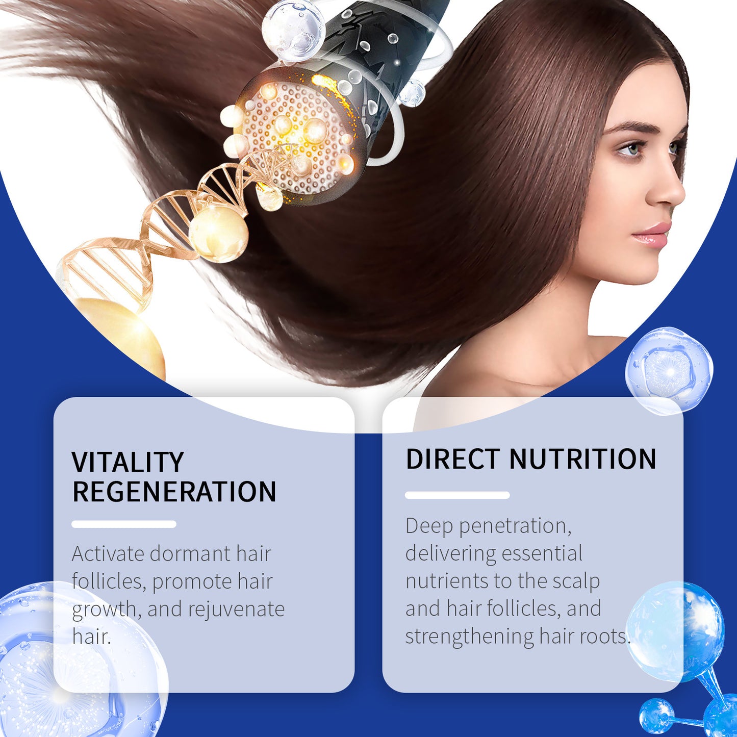 Huile essentielle nourrissante pour follicules pileux aux peptides de cuivre