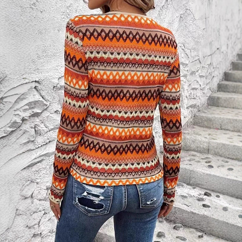 Pull à rayures colorées pour femme