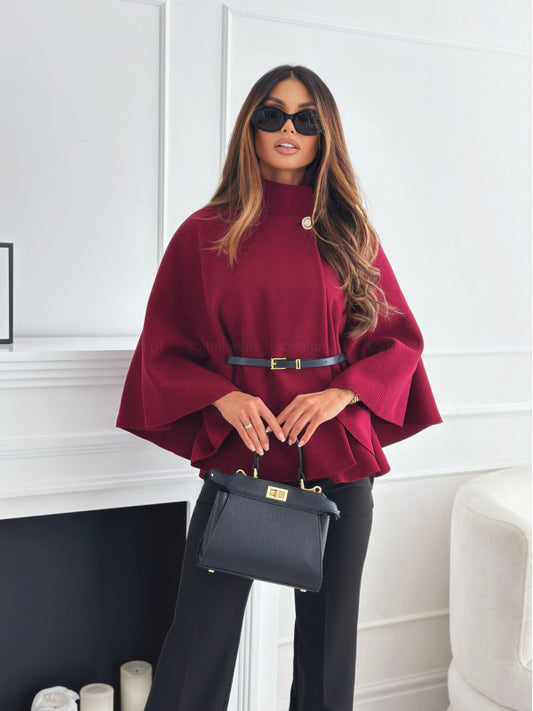 Haut chauve-souris avec ceinture, veste tendance pour femme