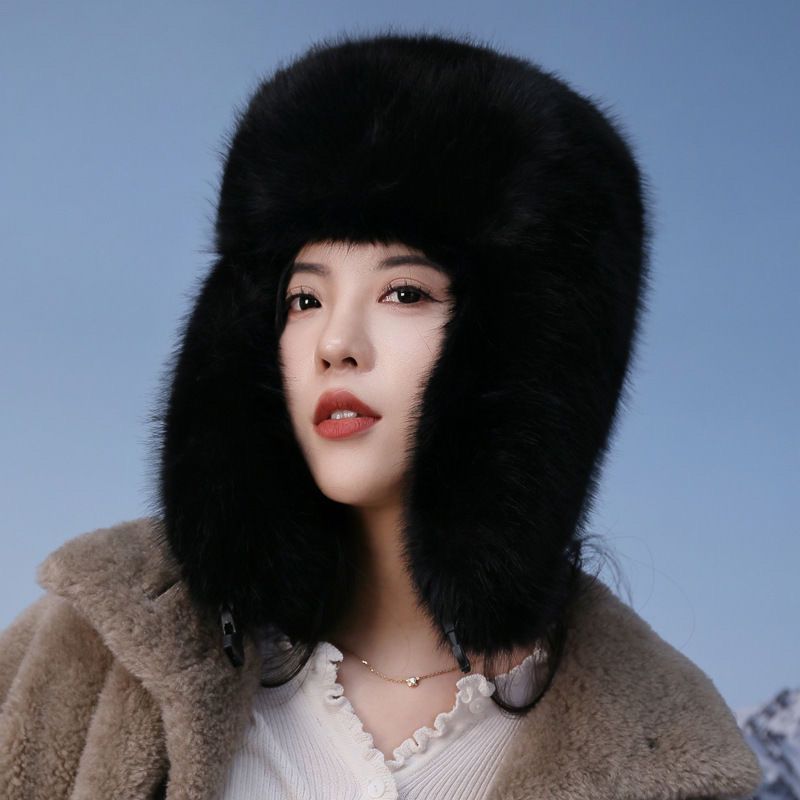 Casquette coupe-vent épaisse et chaude en fourrure Ushanka