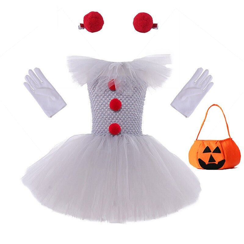 Ensemble robe de princesse en maille pour costume d'Halloween pour enfants