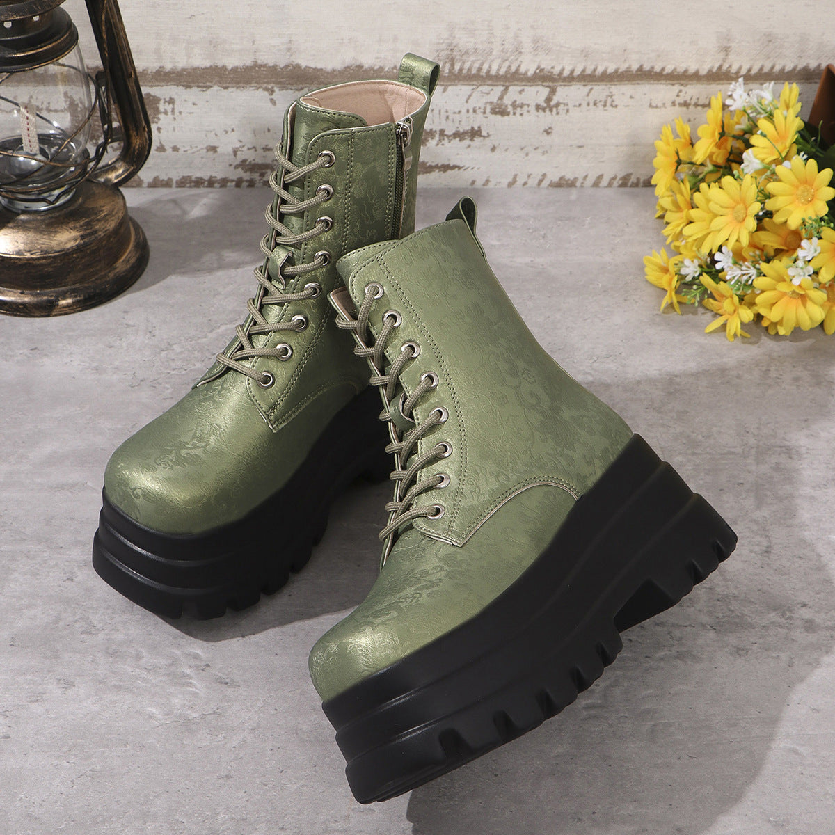 Bottes Martin rétro à plateforme