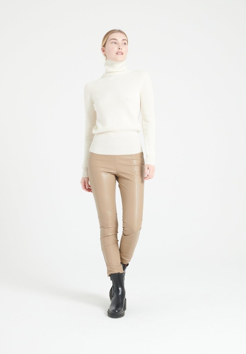 Pull col roulé cachemire écru femme - LILLY 21-1